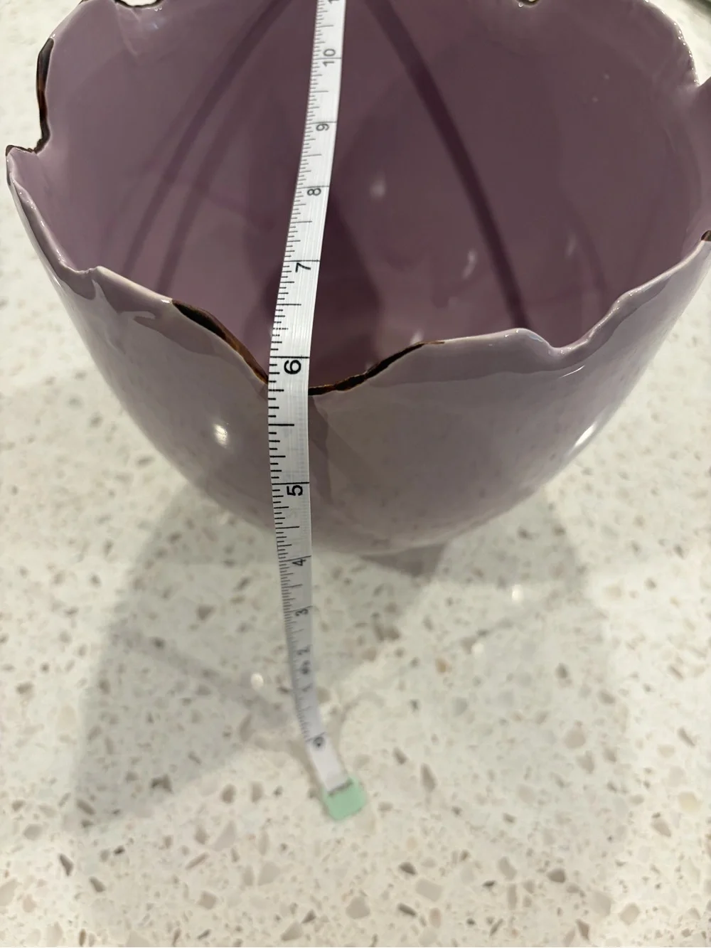 Lavender Scalloped Ceramic Bowl